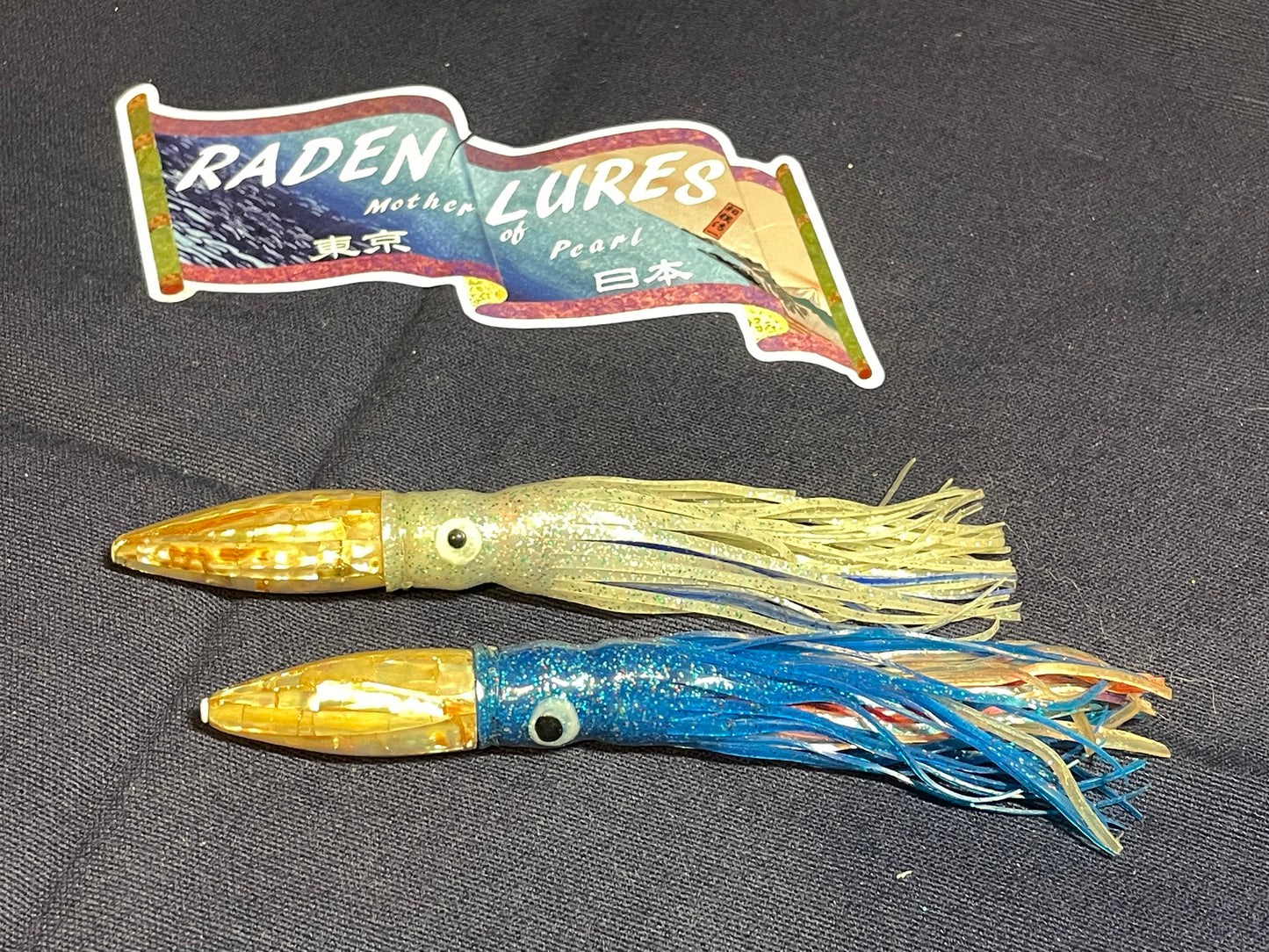 Japanese Raden Lure. Big Game Lure,Tuna ,6 in Squid 2 pieces mother of pearl.