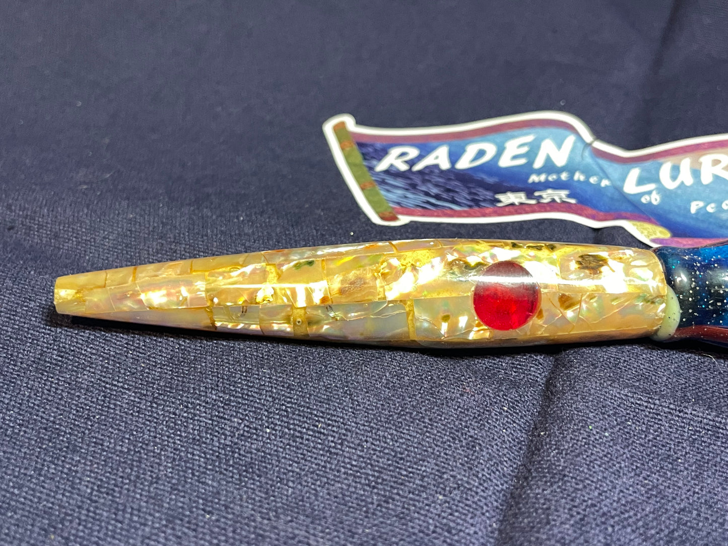 Japanese Raden Lure. Big Game Lure,Tuna ,9 in long head mother of pearl.