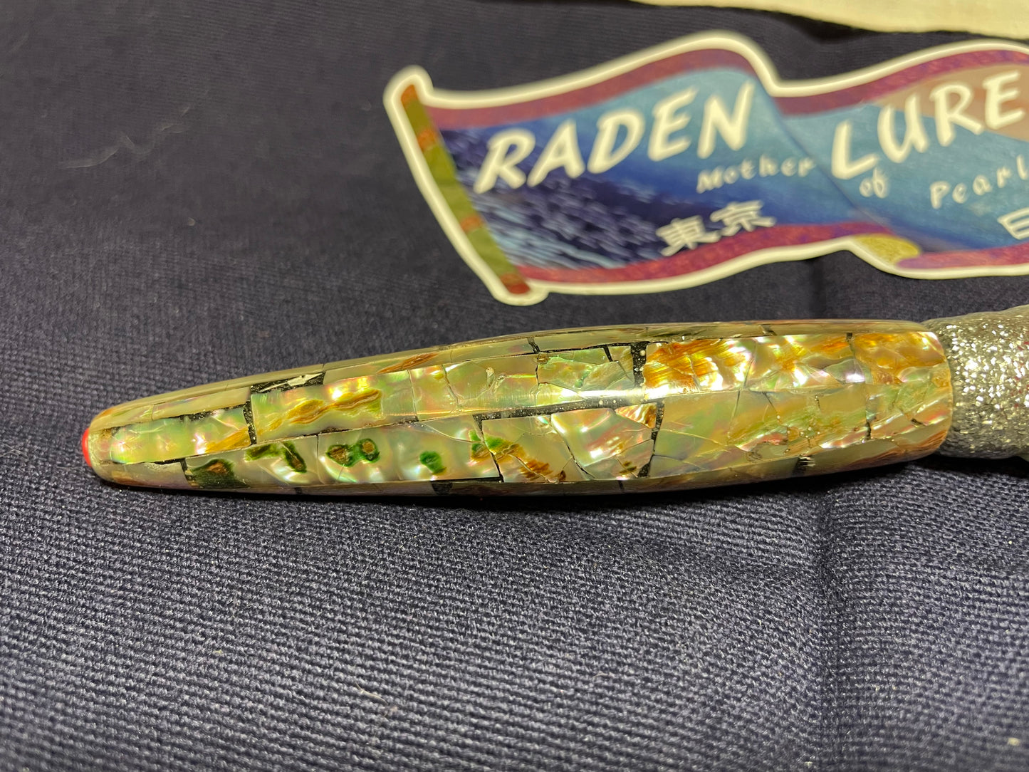 Japanese Raden Lure. Big Game Lure,Tuna ,9 in long head mother of pearl.