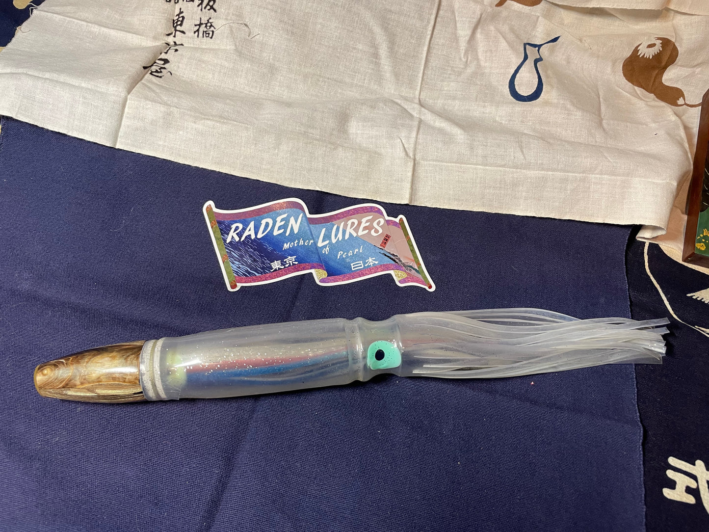 Japanese Raden Lure. Big Game Lure,Tuna ,15 " Rainbow Coral Squid
