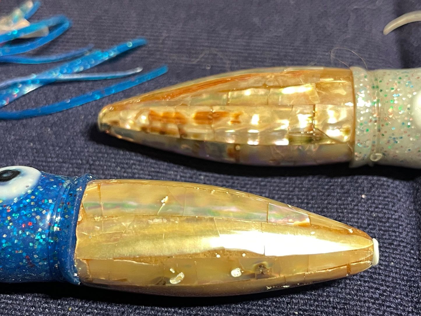 Japanese Raden Lure. Big Game Lure,Tuna ,6 in Squid 2 pieces mother of pearl.