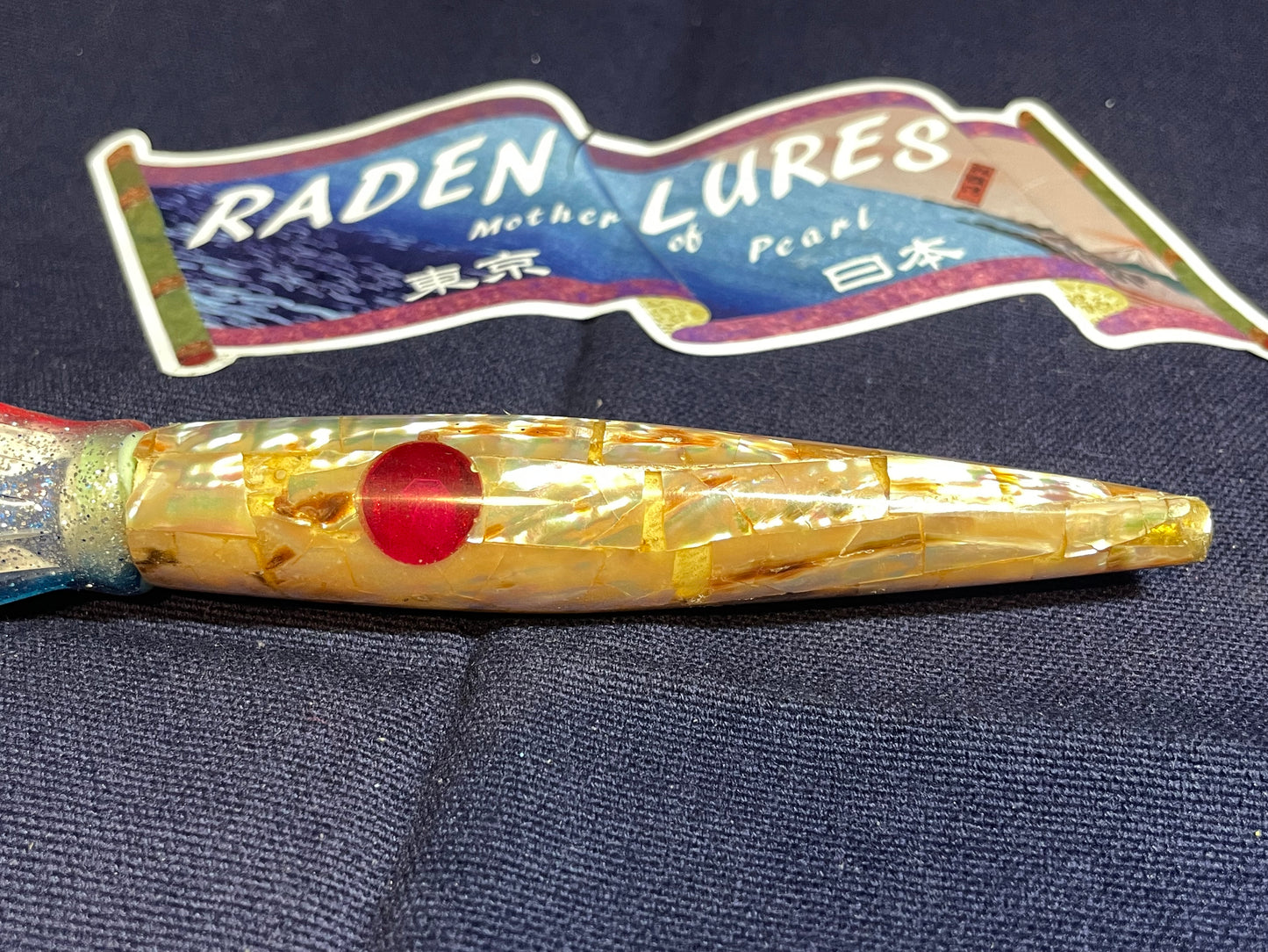 Japanese Raden Lure. Big Game Lure,Tuna ,9 in long head mother of pearl.