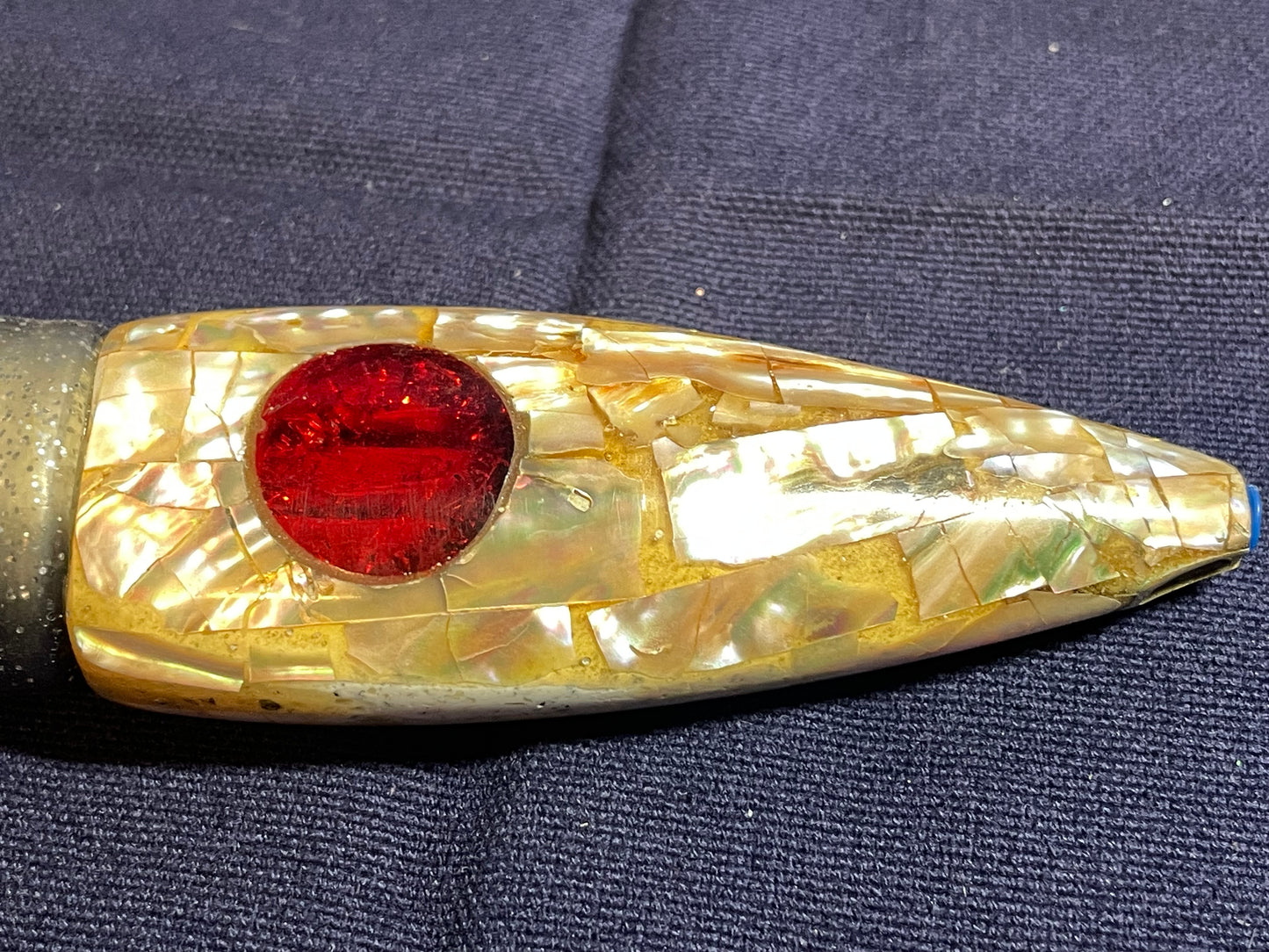Japanese Raden Lure. Big Game Lure,Tuna ,Flat Head 12" 2 Hole jet mother of pearl.