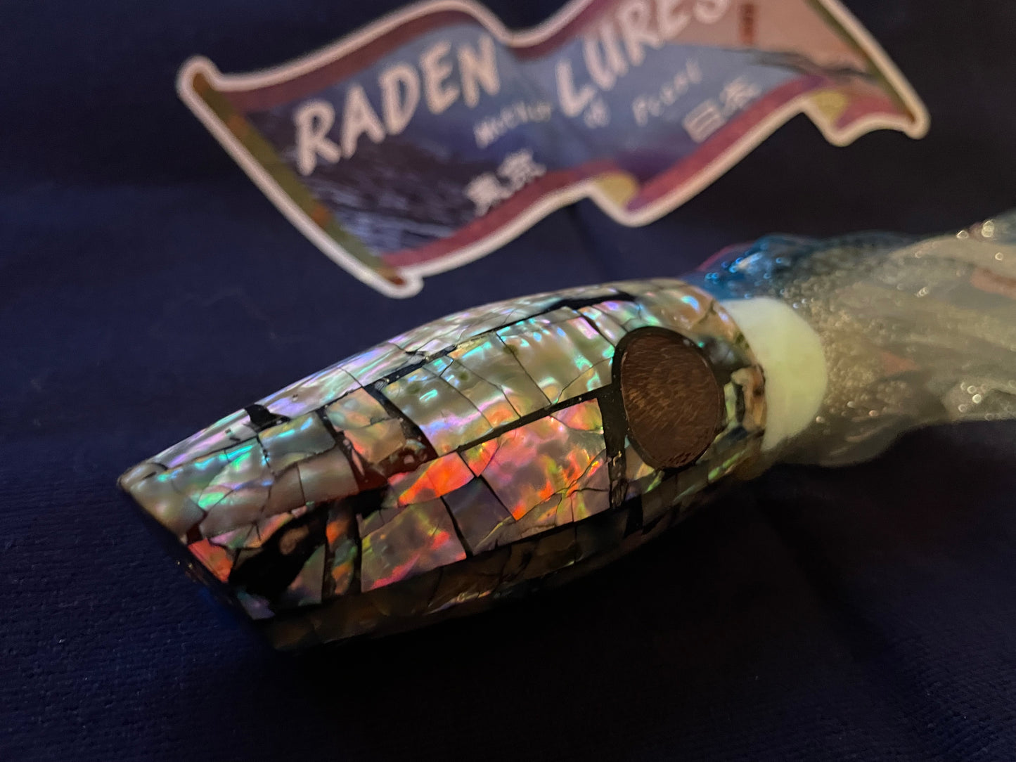 Japanese Raden Lure. Big Game Lure,Marlin Tuna ,11 " Aku eye mother of pearl.