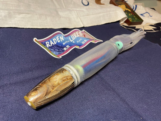 Japanese Raden Lure. Big Game Lure,Tuna ,15 " Rainbow Coral Squid