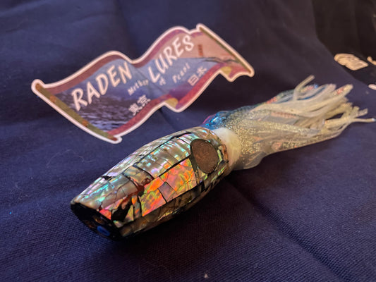 Japanese Raden Lure. Big Game Lure,Marlin Tuna ,11 " Aku eye mother of pearl.