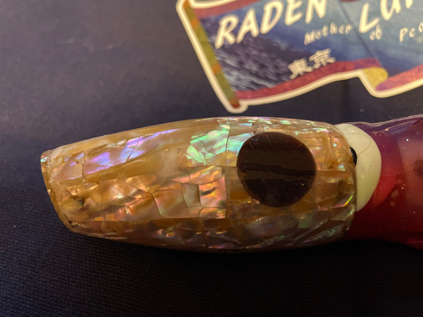 Japanese Raden Lure. Big Game Lure,Marlin Tuna ,11 " Aku eye mother of pearl.