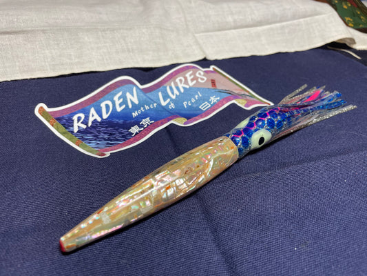 Japanese Raden Lure. Big Game Lure,Tuna ,9 in long head mother of pearl.